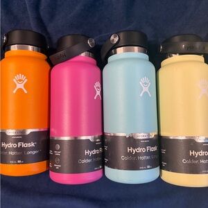 Hydro Flask 32 OZ Colorful Collection - Orange, Pink, Light Blue, Light Yellow